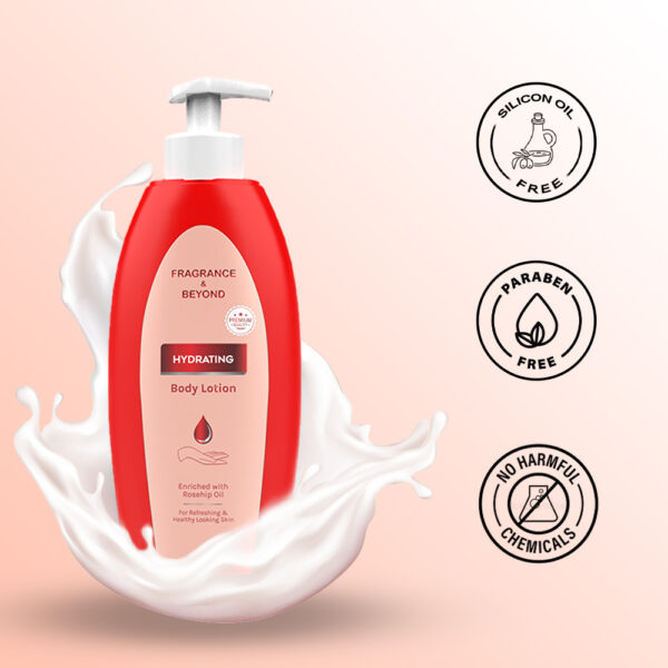 Hydrating Body Lotion Enriched with Rosehip Oil (500ml) - Image 2