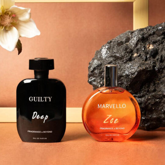 Personalised Woody Ambery Perfume Gift Set For Couple